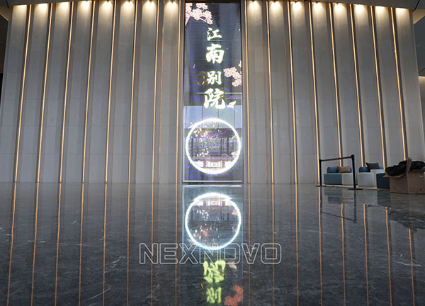 國潮美學(xué)進(jìn)行時-南昌聯(lián)發(fā)中心大堂屏風(fēng)玻璃屏，空間設(shè)計天花板！
